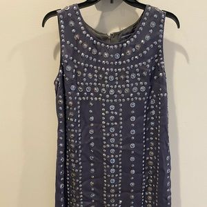 French connection size 6 with sequin pattern details on knee length shift dress